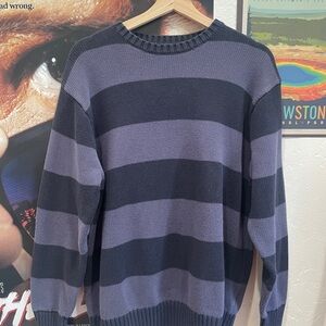 🌑 grunge oversized navy striped sweater 🌑